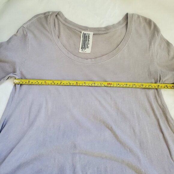 Free People Tunic Tee Short Sleeve USA light Grey Cotton Oversized Boho M (A-10) - Picture 8 of 9